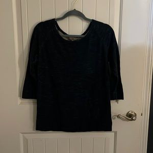 Banana republic Sz S 3/4 sleeve navy top